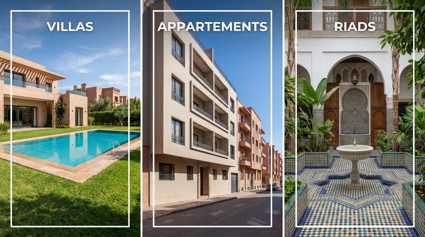 Types de Biens : Villa, Riad, Appartement - Pour qui ?