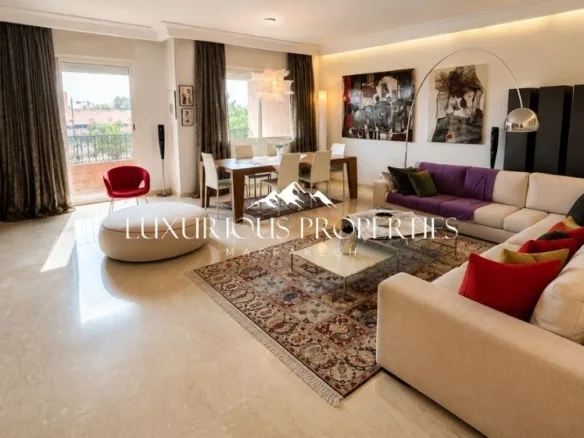Appartement meublé - 176 m², 3 chambres, 3 sdb, terrasse, balcon, parking, meublé - Mohammed VI